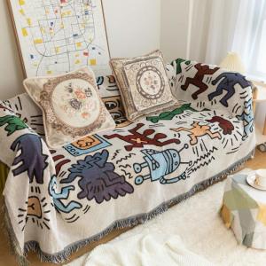 Multifunctional Graffiti Dust Cover for American Sofa Towel