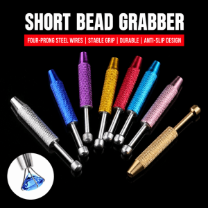 INTOONE Short Style 4 Prong Jewelry Clamp Precision Grasp 4-claw Gemstone Gripper Fine Prong Clip Firm Holding Diamond Pick Up Tool Diamond Handling