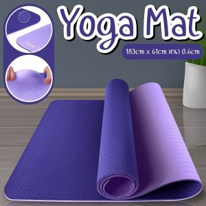 โยคะ เสื่อโยคะ เสื่อโยคะออกกำลังกาย ช่วยกระชับหุ่นสวย กีฬาฟิตเนส พิลาทิส ขนาดใหญ่ ยืดหยุ่นดี ขนาด 183x61x0.6 cm Yoga Mat New รุ่น 6010