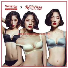 ROMENSA Wireless 2 IN 1 <Office Lady> 4D Breast Bra Set 若曼莎<菁女郎>  4D隆胸系列内衣套装3821【Ready Stock】