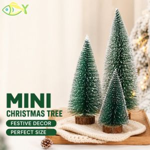 Mini Christmas Tree Lighted Tabletop Pine Needle Ornament Desktop Home Decor Xmas Holiday Gift