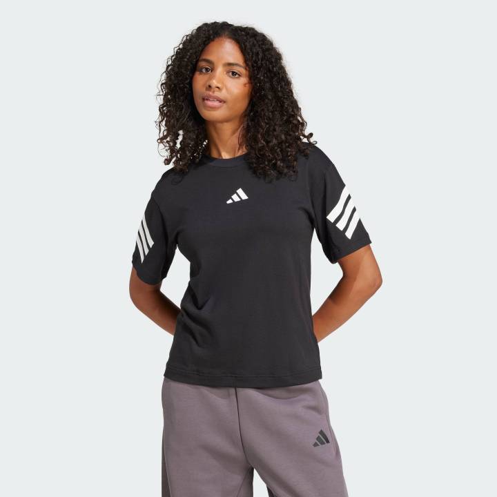 adidas Lifestyle Future Icons 3-Stripes Tee Women Black JE0237 | Lazada PH
