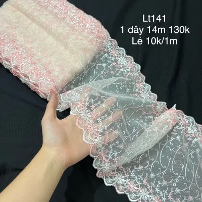 Ren lưới thêu hoa 2 biên siêu đẹp bản từ 16-25cm dùng trang trí may váy áo nội y giá 1m