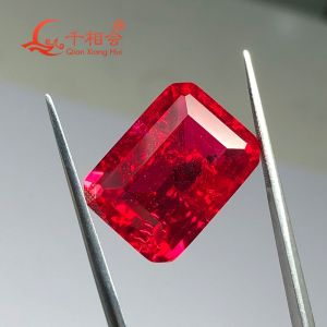 3x5mm-13x18 Emerald cắt tổng hợp Ruby lỏng lỏng đá 5 # màu đỏ Corundum đá với bao gồm có thể nhìn thấy phụ kiện DIY