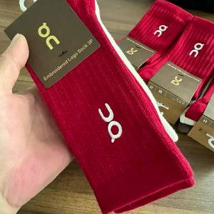 New On-Pa On Socks with embroidered letters mid-calf and high-calf trendy socks solid color cotton socks for men and women couples socks running sports socks