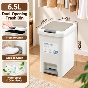 Next Day Large Capacity Trash Bin With Lid Home Pedal and Press Trash Can Dustbin