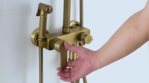 LDIES Rain Shower Set With Bidet Spray Faucet Antique Bronze Finished Bath Shower Sets 8" Shower Head Shower Faucets EL4010 8M2P7