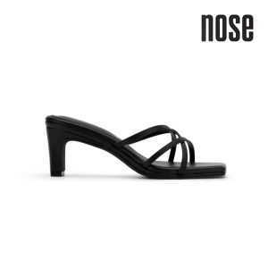 Nose Strappy CloudFoam Insole Heel Slide - Black