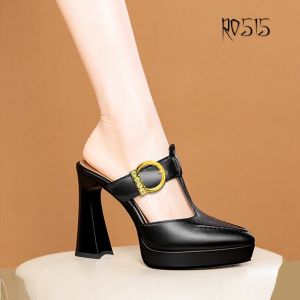 Dép sandal nữ cao gót 8cm hàng hiệu rosata hai màu đen trắng thời trang cao cấp ro515