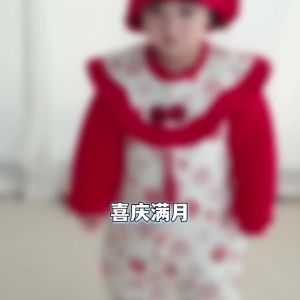 Baby winter jumpsuit full-month baby padded and thickened New Years greeting outfit a New Year-style Chinese red festive clothing