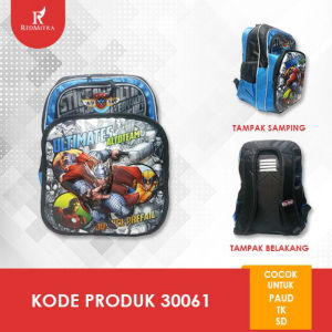 Tas Anak Import Model Batok Karakter Thor Dapat Jam Tangan 30061