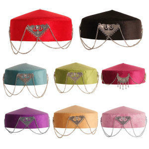 Elegant Kazakh Tribal Hat with Fine Stitching and Tassels Great For Celebration And Themed Parties Stage Performances