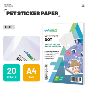YASEN PET Waterproof Sticker Paper A4 Size 20 Sheets Works on all Inkjet Printers