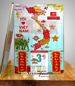 Khung Tranh Lịch bản đồ việt nam Lịch Tết bản đồ 34 tỉnh bản đồ Việt Nam Lịch Tết 2026 Đốc Lịch Tết Lịch bloc