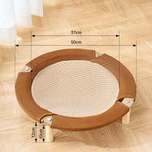 Cooling Cat Nest Rattan Pet House Multi Layer Sleeping Bed with Hammock Removable Mat Breathable for Multiple Cats Katil