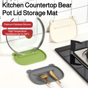 Narrow-edged pot lid anti-slip mat Cute Kitchen narrow silicone mat tool Anti-slip pot lid Spoon rest mat Cutting board drain mat Pot lid storage mat
