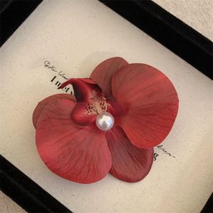 BELLEMODE Pearl Flower Hair Clip Cloth Butterfly Orchid Orchid Flower Hairpin Sweet Duckbill Clip Girl Hair Clip Girl