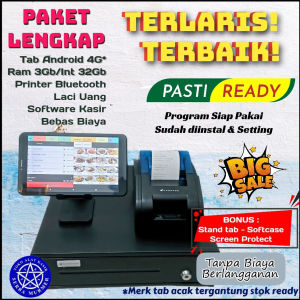 Paket mesin kasir android toko retail sembako kosmetik atk