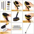 BOOMJOY Tub Tile Scrubber Brush 2 in 1 Cleaning Brush 58.2" Adjustable Telescopic Pole Stiff Bristles Scouring Pads Cleaning Tools. 