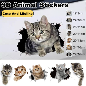 🚗 COD / Durable 💕 Cute Cartoon 3D Cat Car Sticker / High Heat Resistant Sticker / Unique Style Car Decoration / Gift for Cat Lovers / Easy Installation Leaves No Residue When Removed