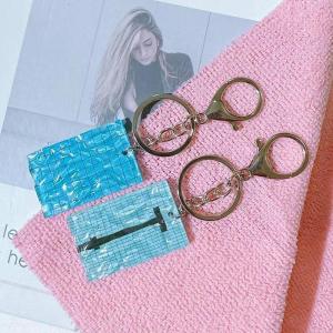 1PC Creative Swimming Pool Keychain Pendant Wave-shaped Swimming Pool Car Key Ring Three-dimensional Acrylic Bag Charm Gift