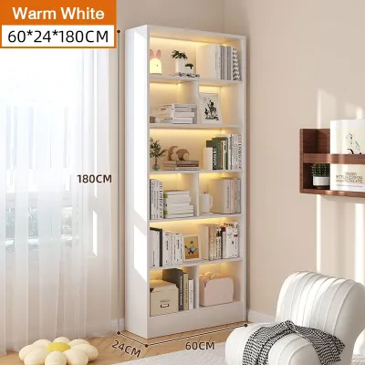 Wooden Storage Rack 60/120CM Multi Functional Bookshelf Household Storage Cabinet Display Cabinet Rak Buku Kabinet柜子