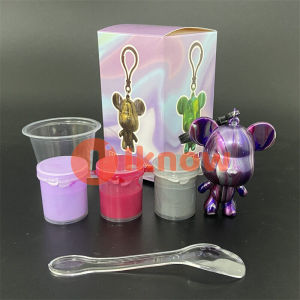 DIY Violent Fluid Bear Keychain Fluid Bear Handmade Painting Toys Pendant Gift Creative Graffiti Toys Set