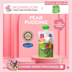 Little Nuur The Green One Breakfast Pear Pudding Oat + Pear (70g) - Baby Food Ready To Eat 6m+