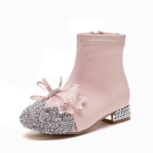 Sepatu High Boot Docmart Anak Kulit Leather Tinggi Cewek Perempuan Dance Karnaval Fashion Import (ZH-SS225)