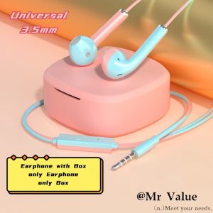 ♥Original Product+FREE Shipping+COD♥Macaron U24 Universal 3.5mm Hi-Fi Earphone Mic with Storage Box Universal In-Ear Wired Headphones