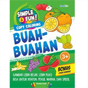 Buku Mewarnai Anak Simple Fun Copy Coloring Buah Buahan Bonus Stiker