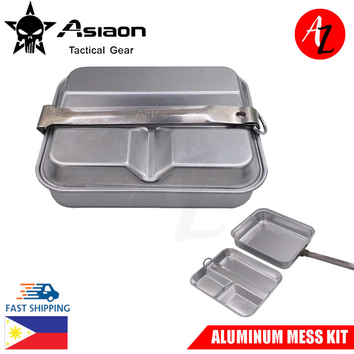 French Army Aluminum Mess Tin Mug With Folding Handle - Military Canteen Cup For Camping