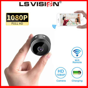 LS VISION 2MP Mini Wifi Camera Wireless Household Micro IP Camera Home Security Camera with holder