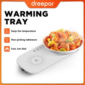 Dreepor Home Food Warmer Multifunctional Intelligent Constant Temperature Food Warmer Heater Glass Food Warming Tray Fast Heating Food Warm Dishes