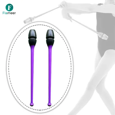 Flameer 2 Pieces Gymnastics Sticks Clubs Twirling Dance Rubber Connectable Rhytmic