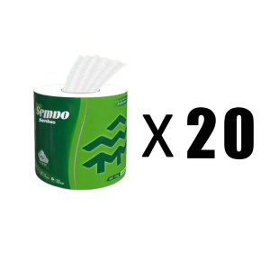 TISSUE PAPER ROLL Sempo Toilet Roll 4ply (1 box = 20 Rolls) Can be dispersed Senbao core toilet paper household toilet paper thick family value pack tissue