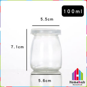 HB Pudding Bottle 100ml 150ml 200ml Glass Yogurt Cup Baking Mold With Lid