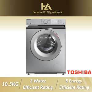 Toshiba 10.5kg Front Loading Washer (Inverter Silver) TWBL115A2MSS 洗衣机 Mesin Basuh Pakaian