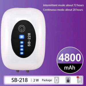 AKZ Mini Aquarium Air Pump 28kpa 12v Portable Oxygen Pump Fish Oxygen Long Battery Life USB Charge 4800mah Oxygenator