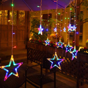 LED Curtain Star Lamp Fairy String Light LED Muslim EID Hari Raya Lampu Birthday Wedding Party Decor light