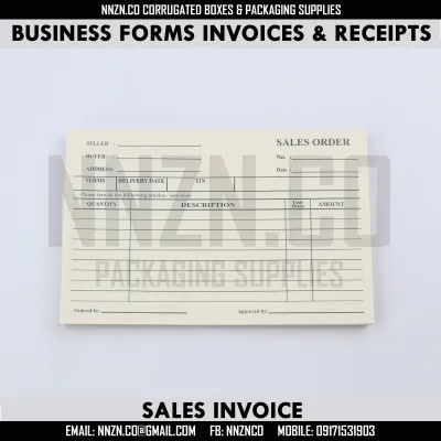 NNZN Business Forms Horizontal Sales Invoice Slip & Delivery Receipt 50s 2ply Horizontal (130mmx210mm)