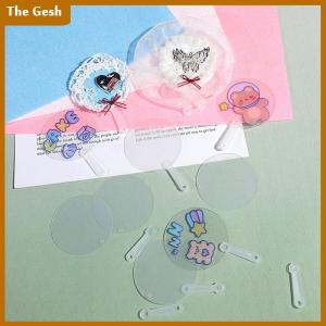 [The Gesh] 50Pcs 5cm Cute Mini Transparent Blank Fan Child Kids DIY Art Fan Wedding Birthday Party Favors Girlfriend Boyfriend Ideas Gift