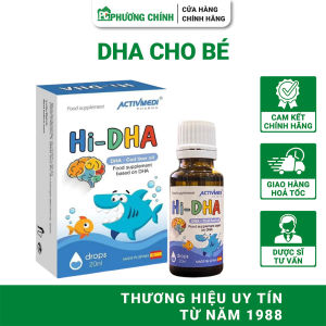 DHA Cho Bé ActivMedi Hi DHA Bổ Sung DHA Từ Dầu Gan Cá Tuyết Hỗ Trợ Phát Triển Não Bộ Thị Giác 20ml