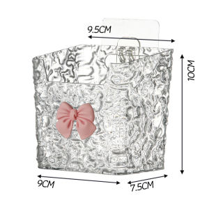 กล่องเก็บของติดผนัง กล่องใส่ทิชชู่ ชั้นเก็บของตะชั้นวา ไม่ต้องเจาะรู กล่องใส่สกินแคร์ โบว์ประดับ ติดตั้ง ทนทานแข็งแรงไม่