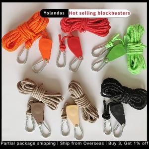 [Yolandas] Outdoor Camping Rope Tent Rope Pulley Regulator Adjustable Lifting Rope