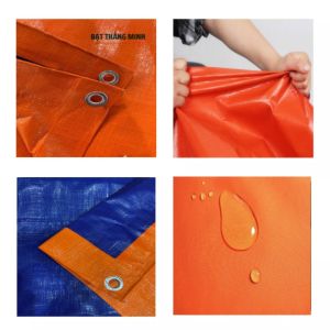 Bạt che nắng mưa ngoài trời 3m x 3m phủ lều cắm trại tự cuốn tấm trải picnic chống thấm nước bạt xanh cam 2 lớp khổ 3m siêu bền Hàn Quốc. Bạt Thắng Minh