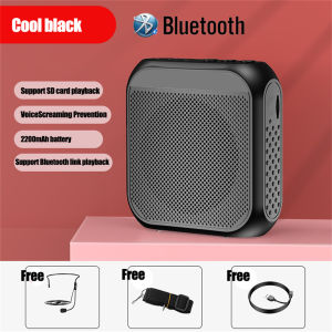 Lapel Microphone Wireless For Teaching Portable Voice Amplifier Video Blog Mini Wireless Lapel Microphone Portable Teacher Lavalier Microphone Megaphone booster with Wired Microphone Headset and Waistband Rechargeable Personal Amplifie