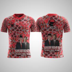 kaos atasan baju partai custom capres ganjar-mahfud art 2 Fullprint 3D terbaru termurah 2024