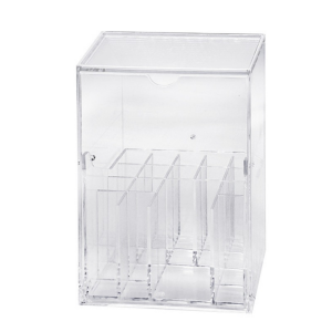 PENTU Flip-Top Makeup Display Rack with Lid Transparent Cosmetic Brush Storage Box Makeup Enthusiasts Dust Proof Cosmetics Tools Organizer Dressing Table