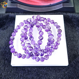 Natural Dreamy Chevron Amethyst Bracelet